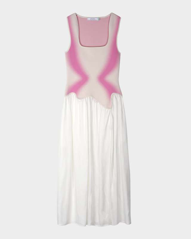 Nagini Mixed-Media Midi Dress